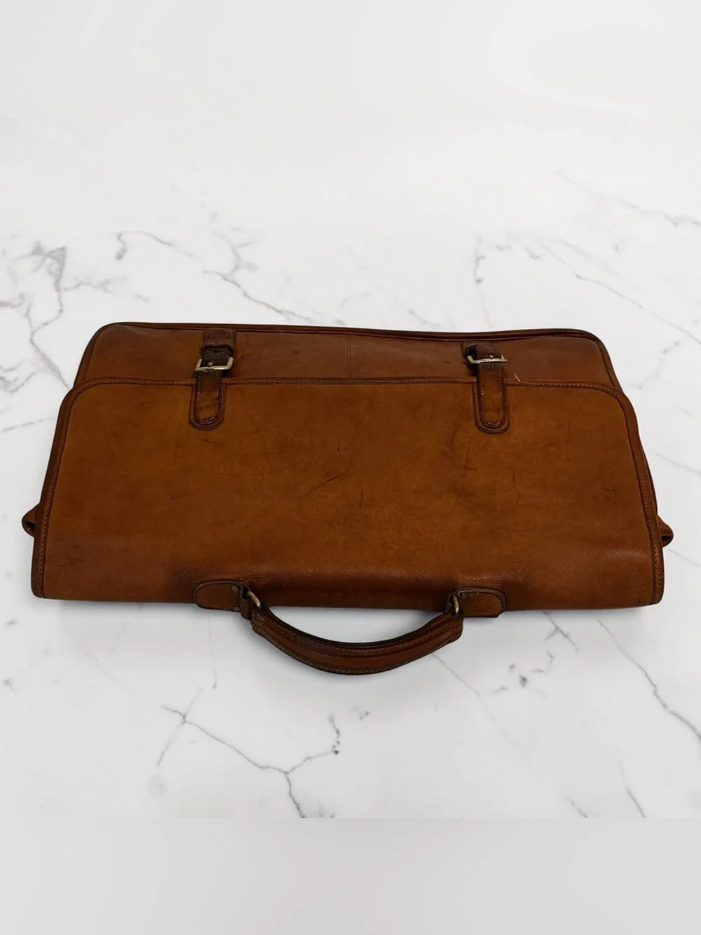 1980s COACH Cognac Leather Briefcase USA Vintage Bag Attache No. 028-8921